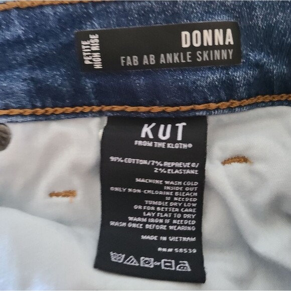 kut from the kloth donna fab ab ankle skinny jeans womens size 14p - Picture 5 of 5